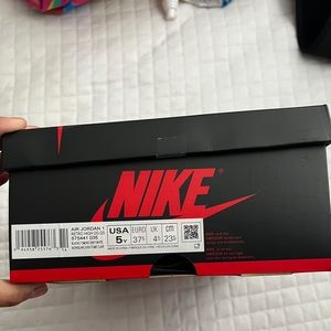 Nike Jordan 1 Retro High OG-Black Smoke Grey-White.  Size 5 in Women’s